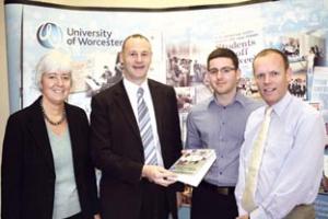 PRIZE: From left: Helen Shaw, course leader for undergraduate business programmes at University of Worcester; Andrew Forrest, human resources, EEF; Marcus Parsons and Mark Richardson, head of Worcester Business School.