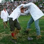 Ouch: The infamous shin kicking.