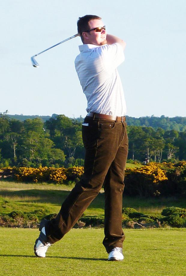 Tewkesbury Admag: VICTORY: John Marshall, in action at St Andrews, scored a gross 66 at Naunton Downs. Tewkesbury Admag: VICTORY: John Marshall, in action at St Andrews, scored a gross 66 at Naunton Downs.