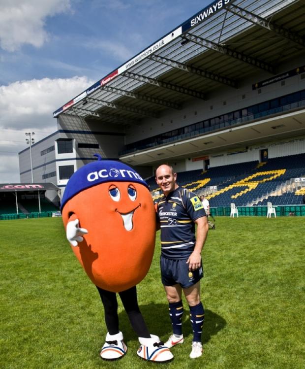 Warrior Shaun Perry with Alex the Acorn
