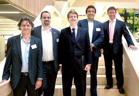 Tewkesbury Admag: SECURE IN THE KNOWLEDGE: From left, Richard Henson, of the University of Worcester; Ian Whiting, of Titania; Robin Walker, MP for Worcester; Nigel Church, of First Solution technologies; and Steve Borwell-Fox, of Malvern Security Group. Tewkesbury Admag: SECURE IN THE KNOWLEDGE: From left, Richard Henson, of the University of Worcester; Ian Whiting, of Titania; Robin Walker, MP for Worcester; Nigel Church, of First Solution technologies; and Steve Borwell-Fox, of Malvern Security Group.
