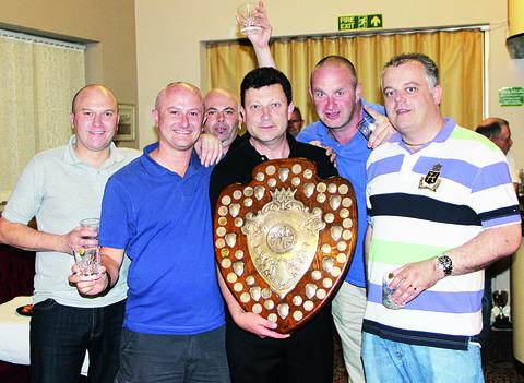 STRIVING FOR SILVERWARE: Ecgwins Elite want to retain their Evesham and District League Division One title and line up (left to right): Neil Parker, Gary Parker, Graham Townsend, Dean Powell, Stuart Cottrell and Joey Cockerton. Picture: GRAHAM CONNOR