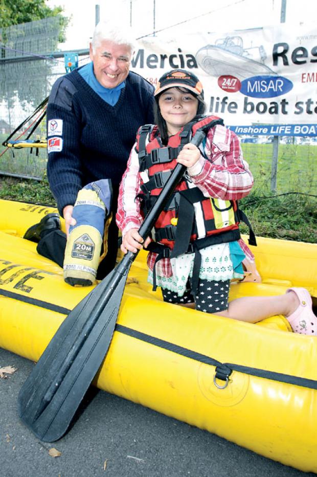 STAY SAFE: Dave Walker, team manager of Mercia Inshore Search and Rescue, with Chloe Butcher (39141801)