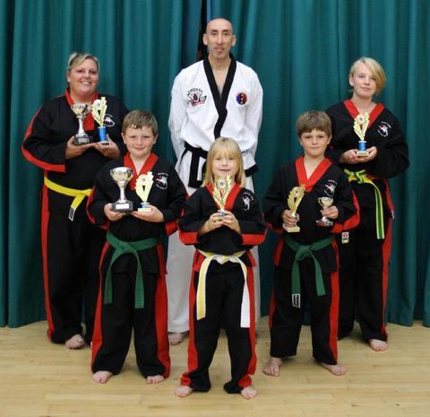 Little Tigers: Jake, Bradley and Sarah Boden, Gemma Ranford and Ruby Keen with instructor Paul Wanklyn