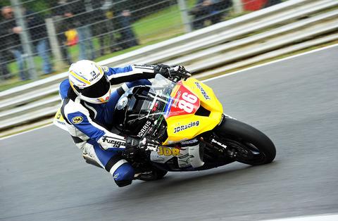 Tewkesbury Admag: DRAMATIC FINALE: Daniel Johnson, of Evesham’s JD Racing, ended the 13th and final race of the National Superstock Championship held at Brand Hatch in sixth spot after an oil leak sustained in the warm-up session. Picture: ALAN HEAL Tewkesbury Admag: DRAMATIC FINALE: Daniel Johnson, of Evesham’s JD Racing, ended the 13th and final race of the National Superstock Championship held at Brand Hatch in sixth spot after an oil leak sustained in the warm-up session. Picture: ALAN HEAL