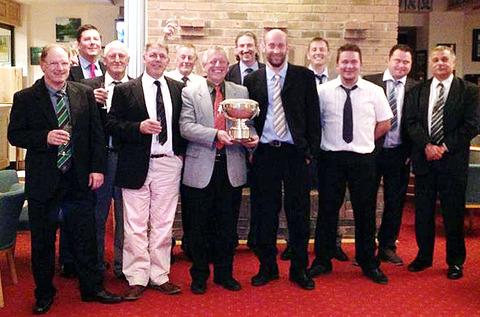 WE ARE THE CHAMPIONS: Evesham’s Worcestershire Handicap League-winning team celebrate.