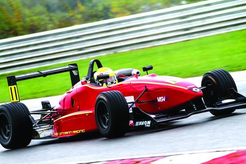 CHAMPIONSHIP VICTORY: Race ace Chris Dittmann on his way to the F3 Cup title in damp conditions at Snetterton after dominating the field throughout the season. Pictures: MOTORSPORT VISION RACING