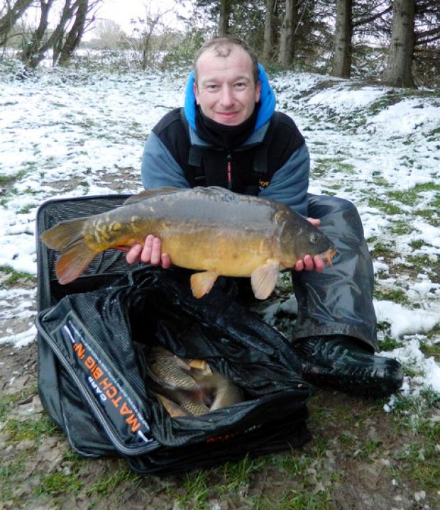 WINDMILL WINNER: Competing off peg 18, Chris Cameron shows off a catch from his pool success at Harvington-based Mosella Manor Farm and Leisure in the club’s fixture.