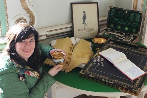 HISTORIC COLLECTION: Lucy Hadley, house officer at Croome Court, near Upton, with some of the delights of the collection now available for public viewing. Photograph by Amy Forster