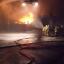 Firefighters tackling the blaze last night