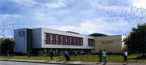 An artist's impression of the proposed Premier Inn for Malvern
