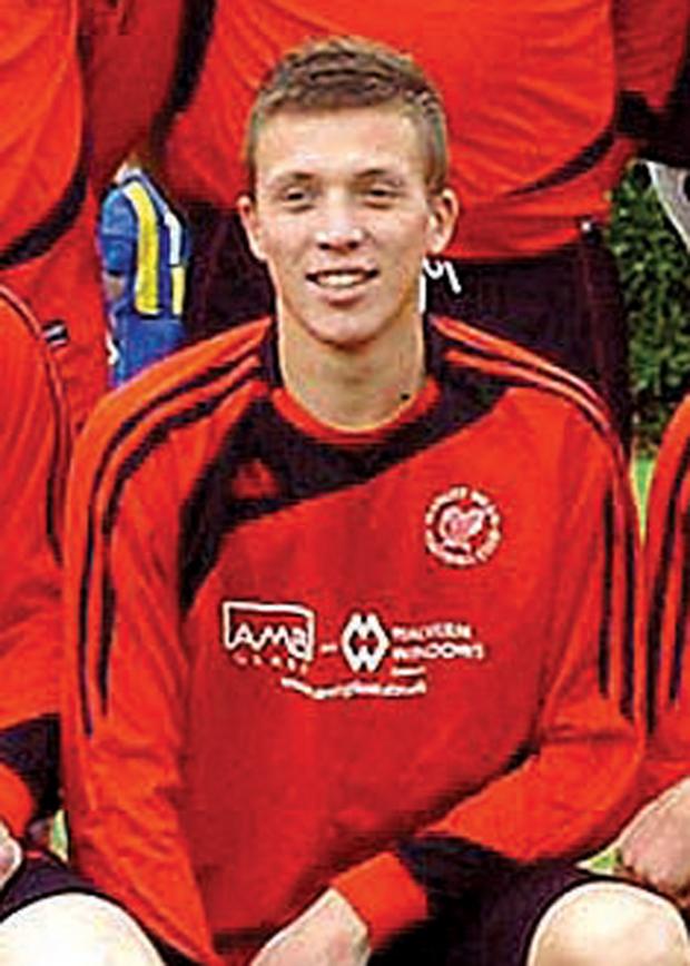 Tewkesbury Admag: Jon Palmer in a team photo for Hanley Swan Tewkesbury Admag: Jon Palmer in a team photo for Hanley Swan