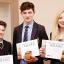 YOUNG STARS: Milo Leigh, aged 13, Felix James-Kraan, 14, and Emily Gotch, 17, were joint students of the year