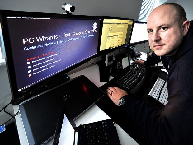 Tewkesbury Admag: COUNTER-ATTACK: Dale Pearson of Pershore-based Subliminal Hacking, who turned the tables on hackers. Picture by Jonathan Barry. (4913466901) Tewkesbury Admag: COUNTER-ATTACK: Dale Pearson of Pershore-based Subliminal Hacking, who turned the tables on hackers. Picture by Jonathan Barry. (4913466901)