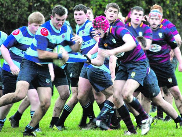 Tewkesbury Admag: STRONG DEFENCE: Evesham Colts forward Dom Berry lines up a tackle in their home defeat to Dudley Kingswinford. Picture: GINO DI FRANCO Tewkesbury Admag: STRONG DEFENCE: Evesham Colts forward Dom Berry lines up a tackle in their home defeat to Dudley Kingswinford. Picture: GINO DI FRANCO