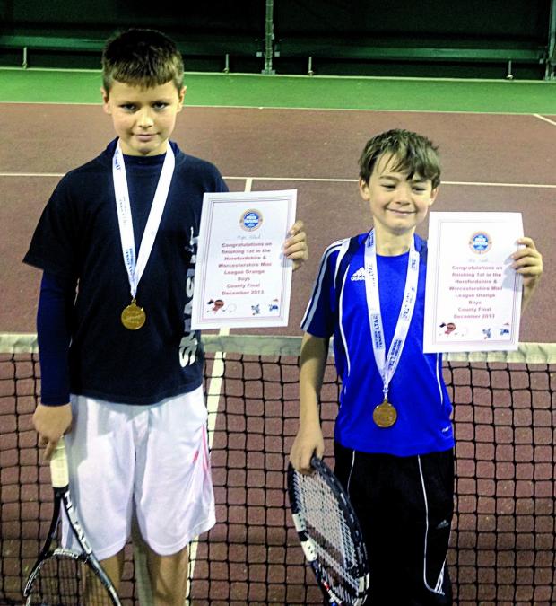 Tewkesbury Admag: COUNTY CHAMPIONS: League nine and under title winners Myles Holland and Ollie Dando from Pershore. Tewkesbury Admag: COUNTY CHAMPIONS: League nine and under title winners Myles Holland and Ollie Dando from Pershore.