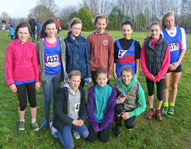 Tewkesbury Admag: TABLE TOPPERS: Bourton Roadrunners’ under 13s girls are impressing in the Gloucestershire Cross Country League and are currently top. Picture: RICHARD BUFTON. Tewkesbury Admag: TABLE TOPPERS: Bourton Roadrunners’ under 13s girls are impressing in the Gloucestershire Cross Country League and are currently top. Picture: RICHARD BUFTON.