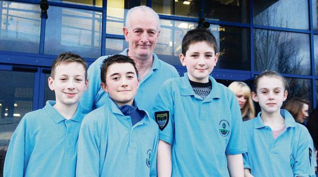 Tewkesbury Admag: COUNTY ACES: Chris Vizard, William Gearey, Simon Sweatman and Isabella Woodcock with Pershore Swimming Club head coach Tom Naughton. Picture: TIM GEAREY. Tewkesbury Admag: COUNTY ACES: Chris Vizard, William Gearey, Simon Sweatman and Isabella Woodcock with Pershore Swimming Club head coach Tom Naughton. Picture: TIM GEAREY.