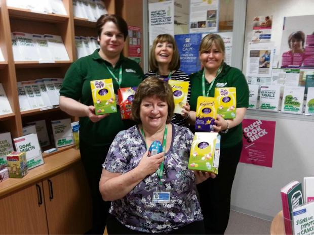 Tewkesbury Admag: Macmillan information and support services lead at Worcester Royal Hospital Kay Tandy and her volunteers Tewkesbury Admag: Macmillan information and support services lead at Worcester Royal Hospital Kay Tandy and her volunteers