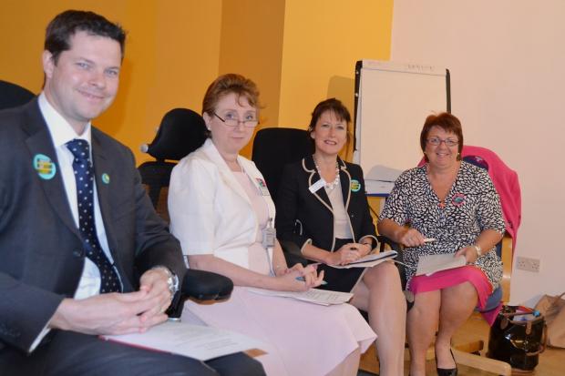 Tewkesbury Admag: Worcestershire Acute Hospitals NHS Trust board of dragons: Associate director of finance Rob Pickup, chief executive Penny Venables, chief nursing officer Lindsey Webb and director of human resources Bev Edgar Tewkesbury Admag: Worcestershire Acute Hospitals NHS Trust board of dragons: Associate director of finance Rob Pickup, chief executive Penny Venables, chief nursing officer Lindsey Webb and director of human resources Bev Edgar