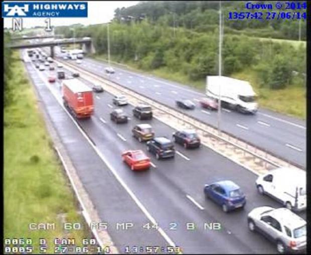 Tewkesbury Admag: The scene between junction 4a and junction five of the M5 Northbound Tewkesbury Admag: The scene between junction 4a and junction five of the M5 Northbound