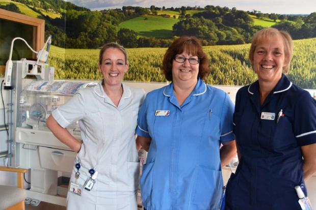 Tewkesbury Admag: (L-R) Neonatal nursery nurse Vicky Hudson, staff nurse Jayne Millward and ward sister Julie McMannis. Tewkesbury Admag: (L-R) Neonatal nursery nurse Vicky Hudson, staff nurse Jayne Millward and ward sister Julie McMannis.