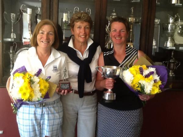 Tewkesbury Admag: TROPHY WINNERS: Naunton Downs ladies’ club champion Dawn Rimmer (right) with Barbara Watson (left), who managed the best nett score, and their captain Carol Park. Picture: VERONICA COURTNEY. Tewkesbury Admag: TROPHY WINNERS: Naunton Downs ladies’ club champion Dawn Rimmer (right) with Barbara Watson (left), who managed the best nett score, and their captain Carol Park. Picture: VERONICA COURTNEY.