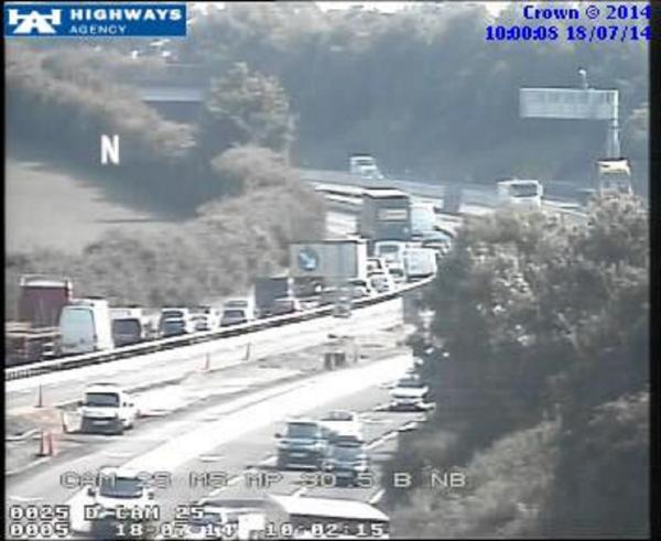The scene on the M5 this morning