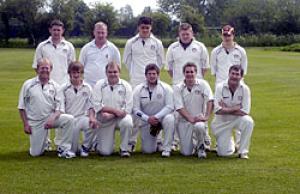 Foiled by weather: Shipston's first team's match at Overbury was called off midway through the first innings. Back row from left, Ashley Hurrell, Andy Righton, Richard Bryan, Jamie Hurrell and Simon Wickson. Front, Howard Bentham, Craig Robbins, Gary Bett