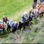 Some of the thousand or so people who ringed Tewkesbury Abbey to mark the first anniversary of the floods