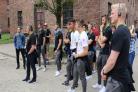 England Under-21 players and coaching staff make poignant visit to Auschwitz