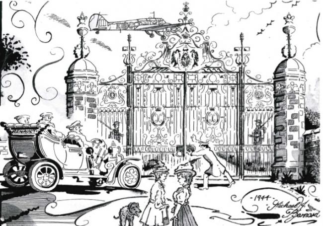 SKETCH: Today’s nostalgia offering from the Worcester News is a brilliant sketch from 1944 by Michael Barnard recollecting the wartime use of Wood Norton Hall. Mr Barnard sent us the sketch after reading coverage of the restoration of the iconic gat
