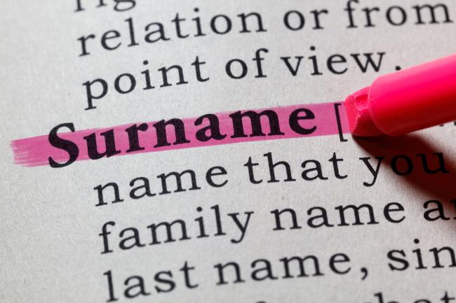 Definition of a surname