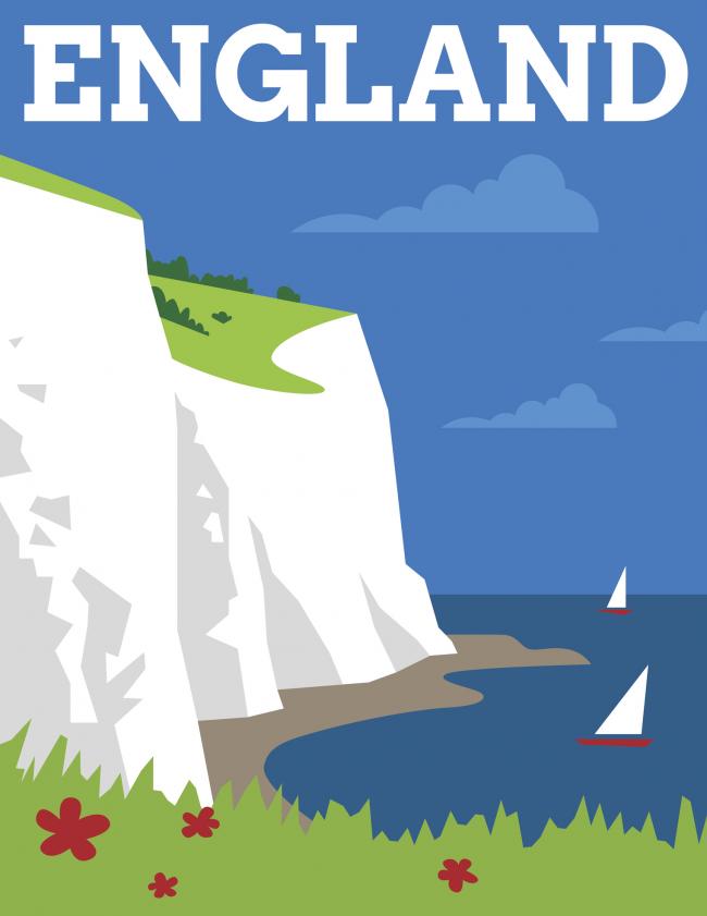 An art deco travel poster